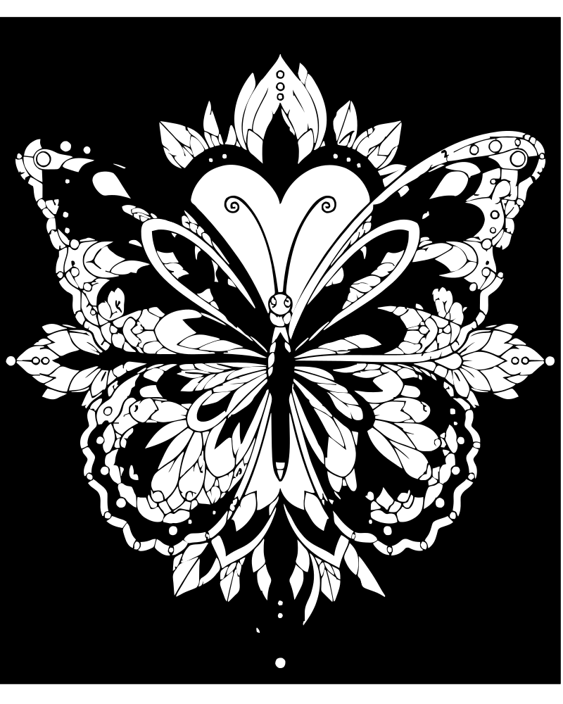 Butterfly Mandala — printable Butterfly coloring sheet for preschoolers