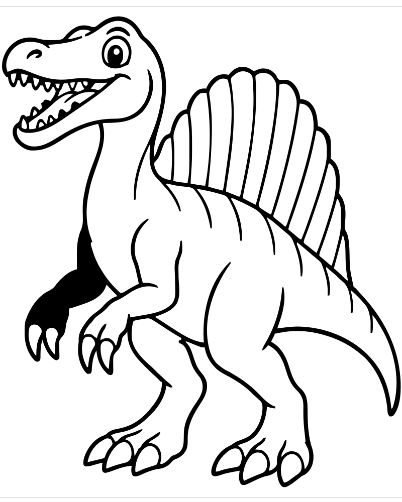 Sail-Backed Spinosaurus picture to color — Dinosaur coloring page for kids