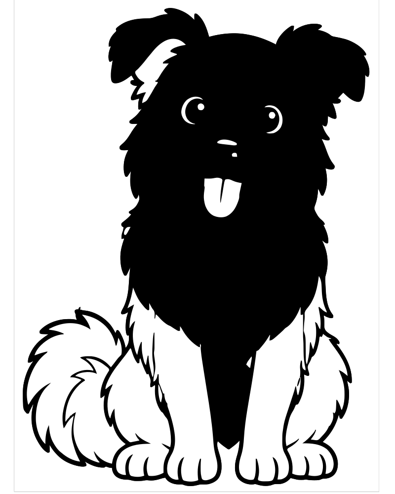 Border Collie — printable Dog coloring sheet for preschoolers
