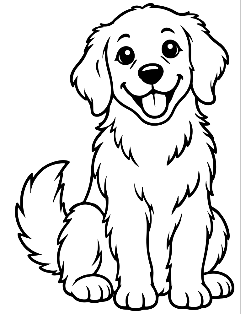 Golden Retriever — printable Dog coloring sheet for preschoolers
