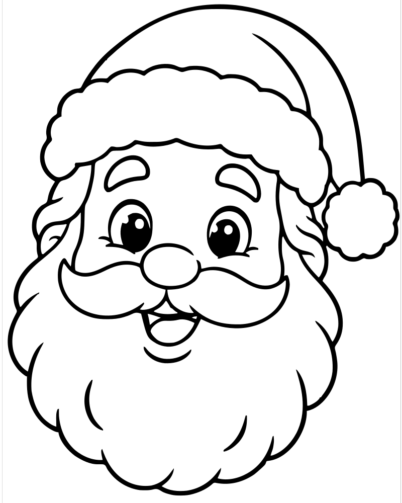 Santa Claus Portrait — free printable Santa Claus coloring page for kids