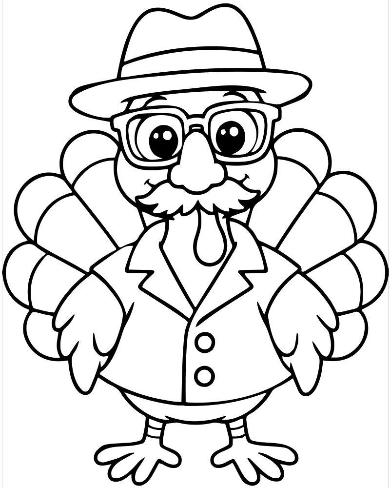 Turkey in Disguise — free printable Thanksgiving coloring page for kids