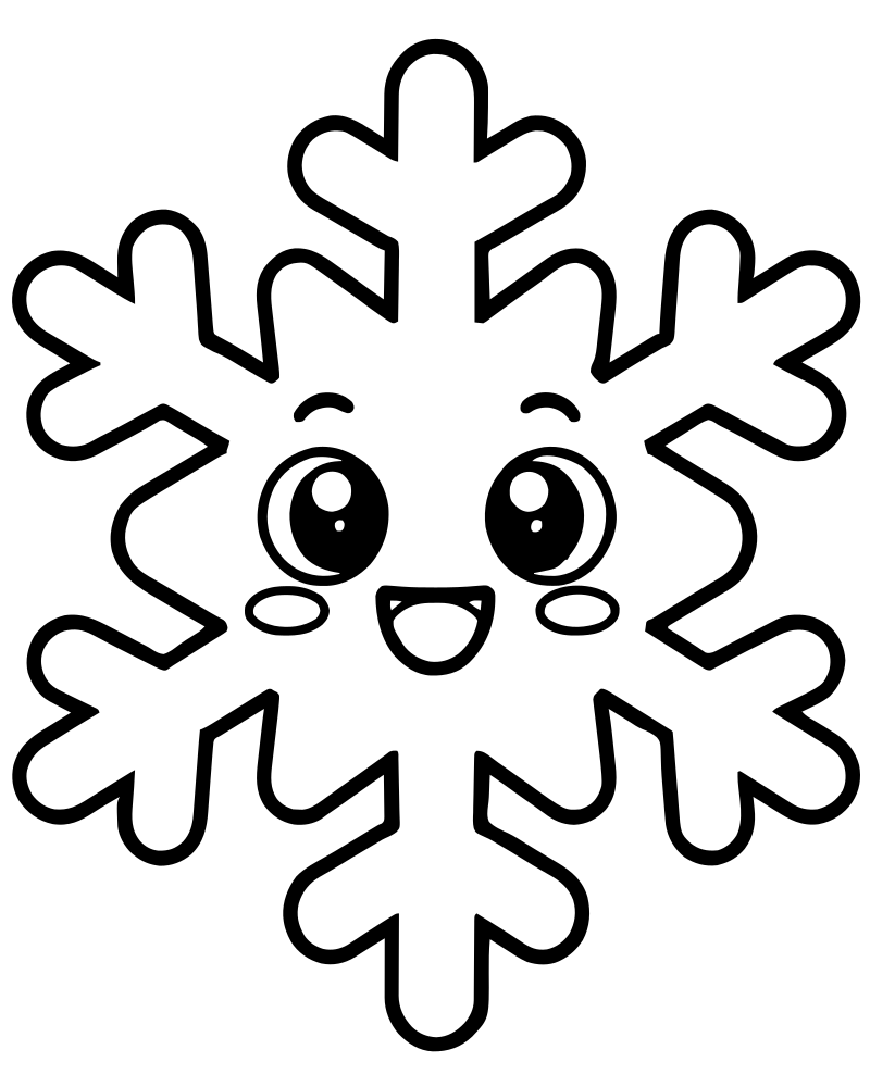 Big Snowflake — printable Winter coloring sheet for preschoolers