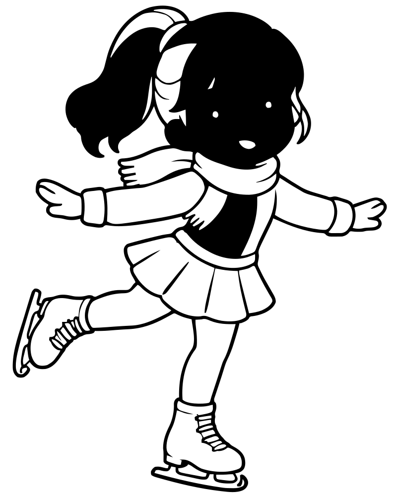 Ice-Skating Rink — printable Winter coloring sheet for preschoolers